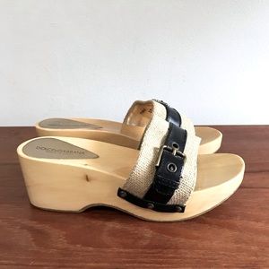 Dolce & Gabbana Wood Platform Clogs